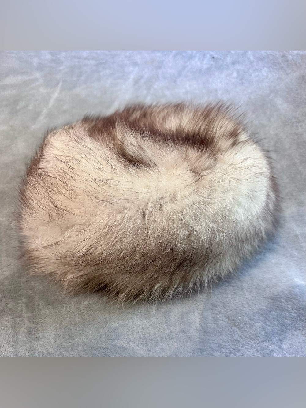 VINTAGE Luxury Women's Genuine Fur Hat - Cream and Brown- Oleg Cassini